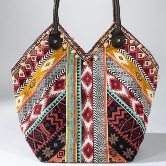 🛍️ NWT Macchia di Ruggine Boho Patchwork Calico Tote 🛍️  MSRP $98 - Picture 11 of 12